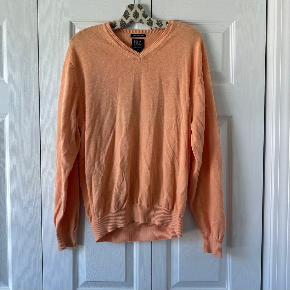 Vintage 100% Pima Cotton Long Sleeve Sweater Jos A Bank